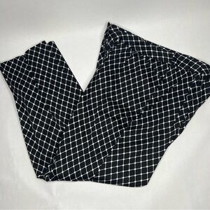 APPLESEEDS Black White Cropped Dress Pants Womens‎ Size 12 Cotton Blend